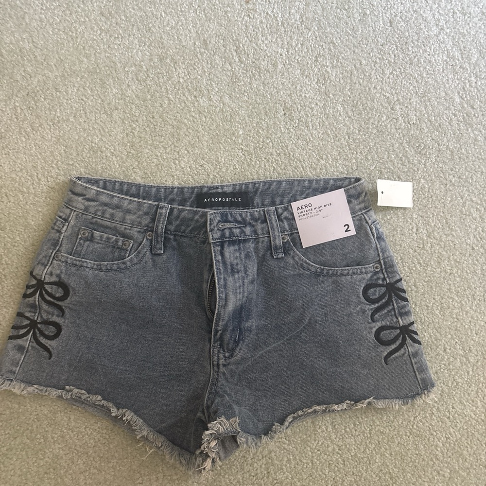 Aeropostale Blue Jean Shorts Distressed Casual